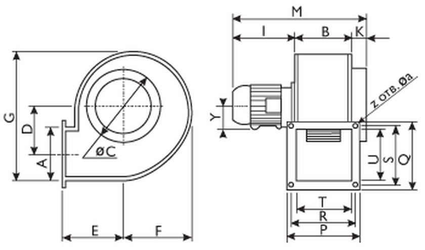Центробежные взрывозащищённые вентиляторы O.ERRE CS 310 Ex-ATEX – CS 340 Ex-ATEX