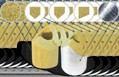Врезки теплоизоляционные PIPEWOOL 80 из минеральной ваты, Ø18–1020 мм